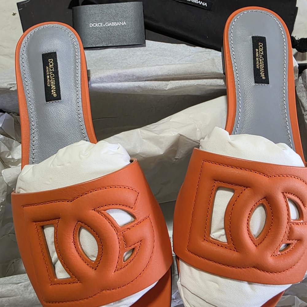 Dolce & Gabbana Vibrant Orange Mules